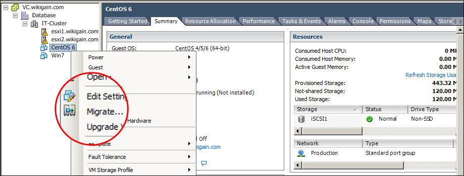 Migrate Vm
