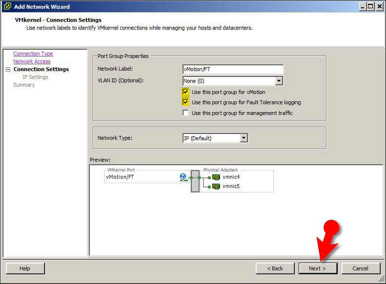Create Vmotion Switch