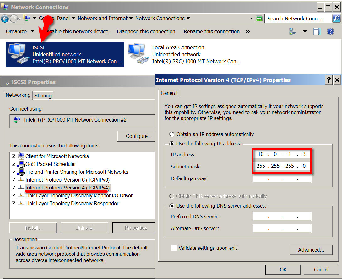 Assign Ip Address To Iscsi Network Adapter