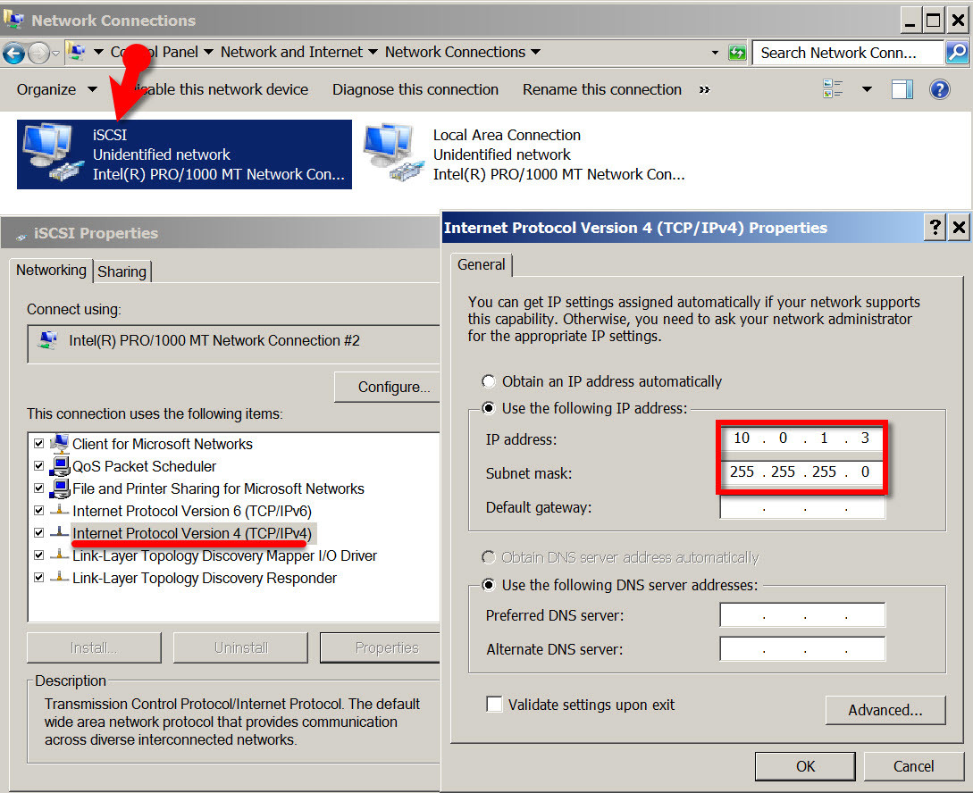 Assign Ip Address To Iscsi Network Adapter