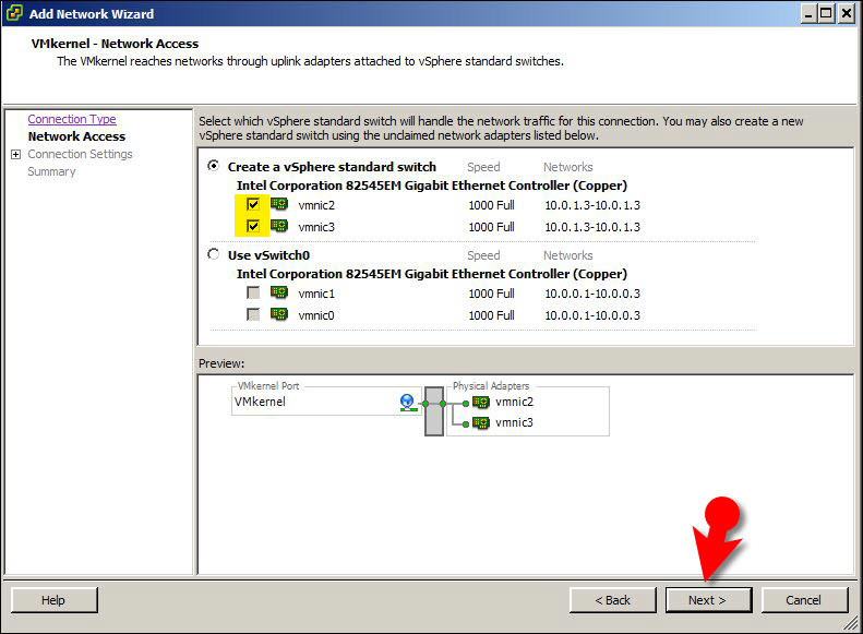 Create New Vmkernel