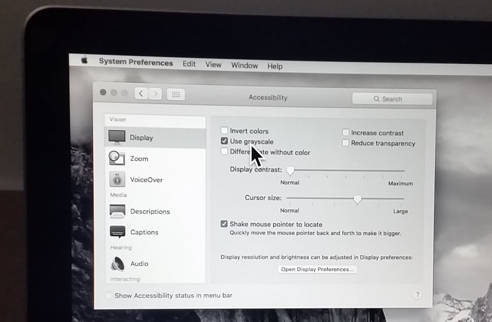 Use Grayscale Mode On Mac Os X El Capitan