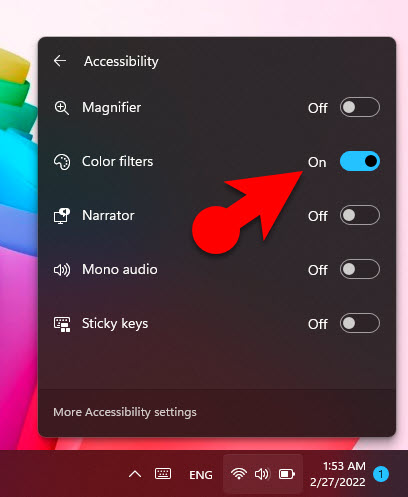 Ändern Sie Die Farbfilter In Windows 11