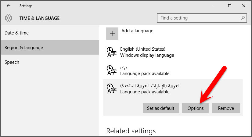 Language Options