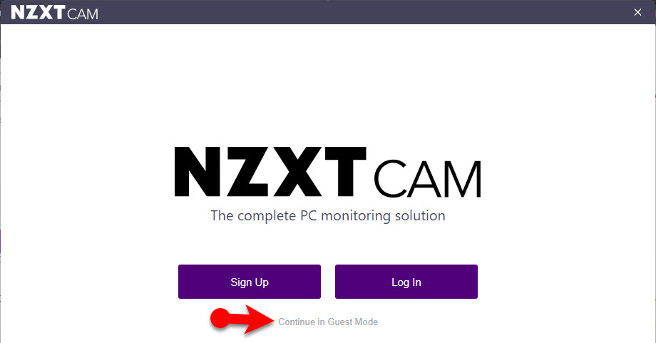 Open Nzxt Cam In Guest Mode