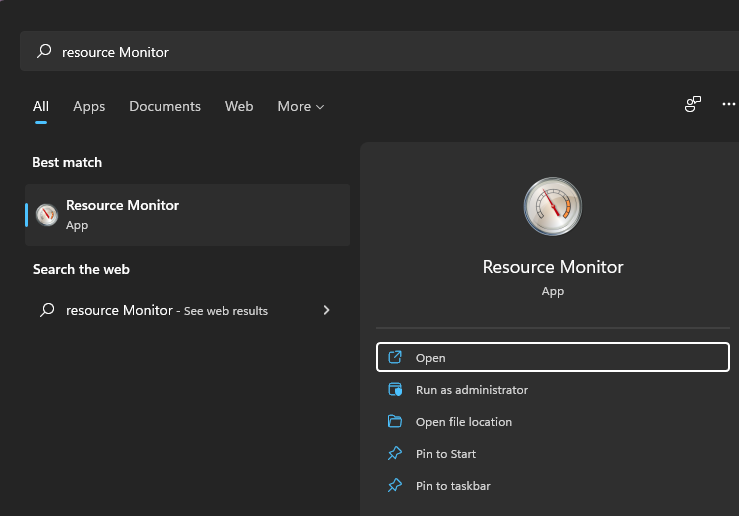 Open Resources Monitor