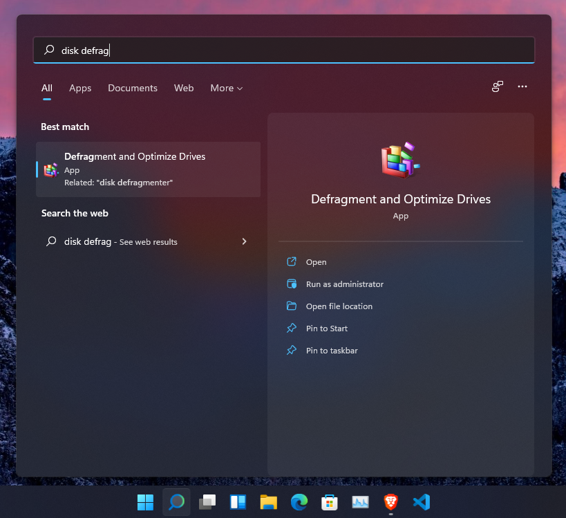 Open Disk Defragment