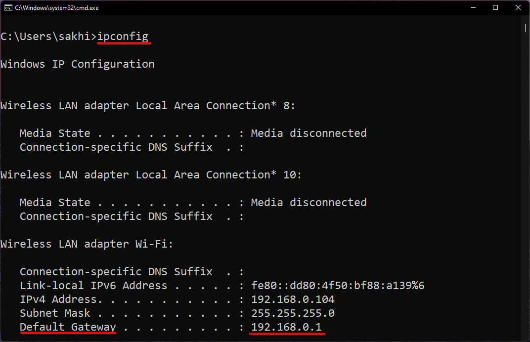 Find Router Default Gateway Ip Address