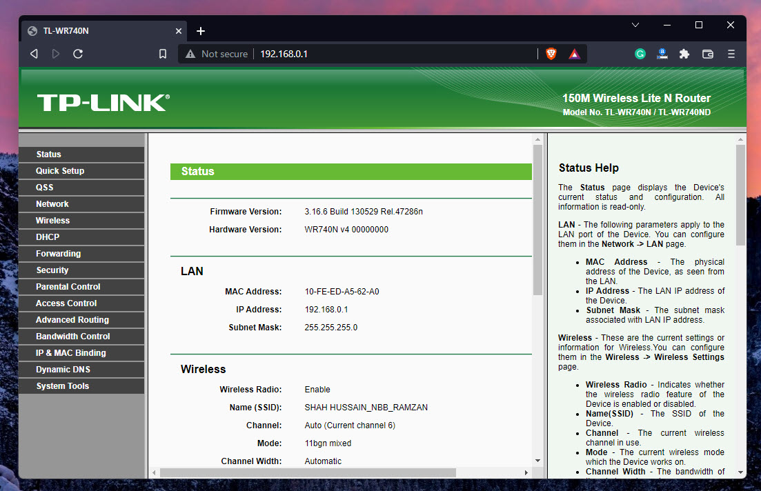Router Admin Panel