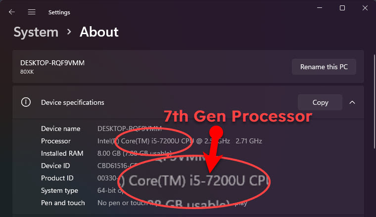 7Th Gen Processor