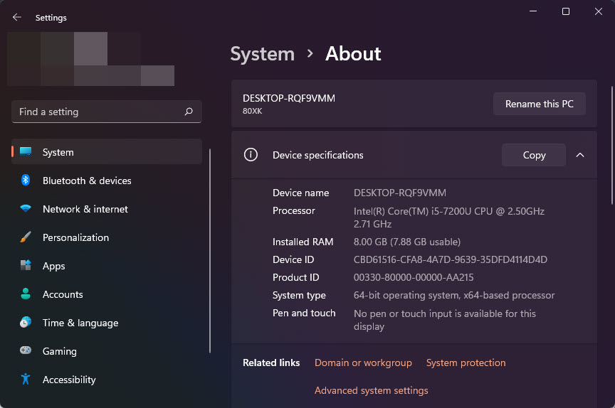 System Details