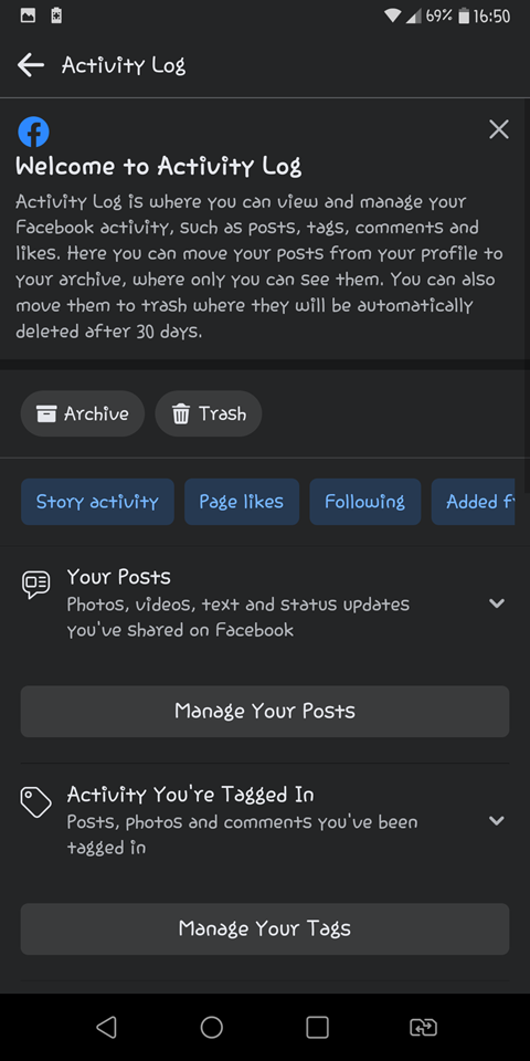 Activity Log On Android