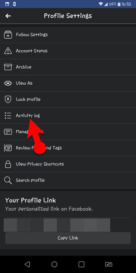 Choose Activity Log