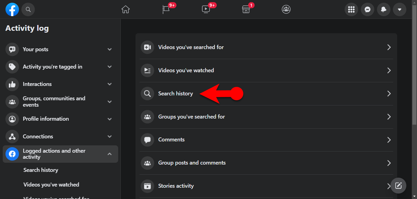 Clear Facebook Search Historyy