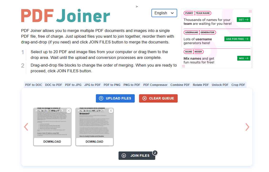 Combine Pdf Files Using Pdf Joiner