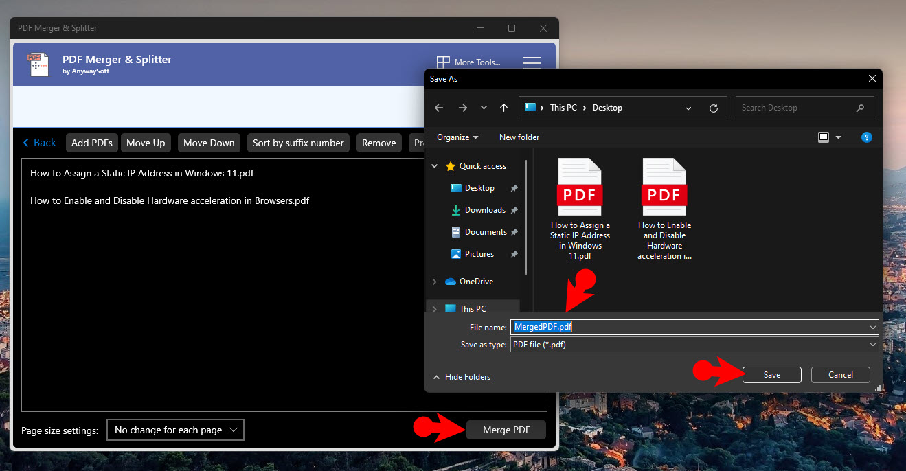 Merge And Save The Combined Pdf Files