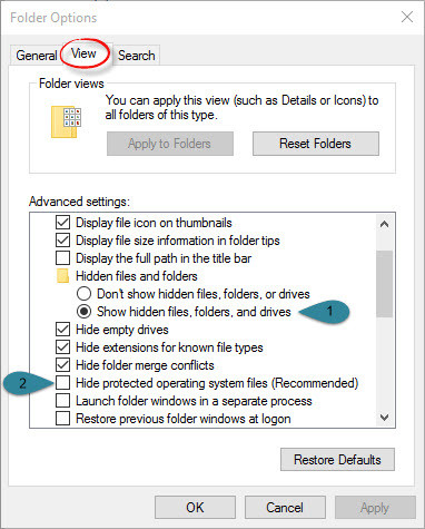 Show Hidden Files Folders Or Drivers