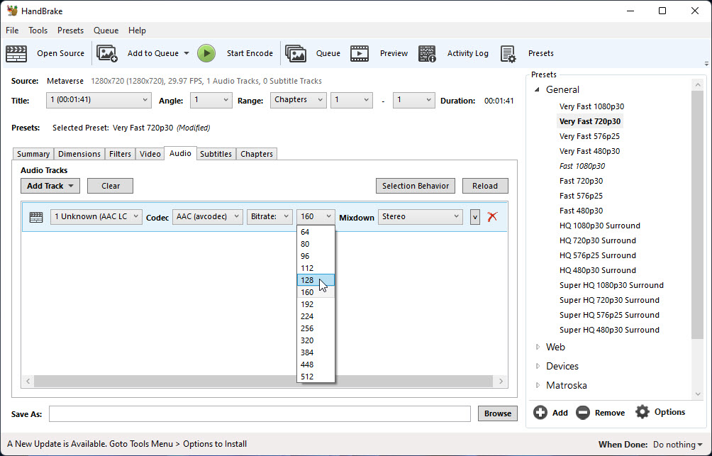 Configure Audio Settings