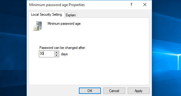 Minimum Password Age