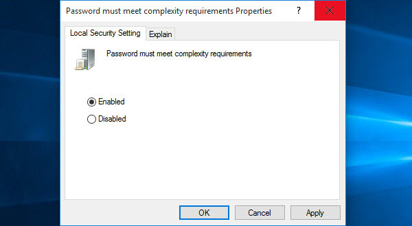Password Must Meet Complexity Requirements