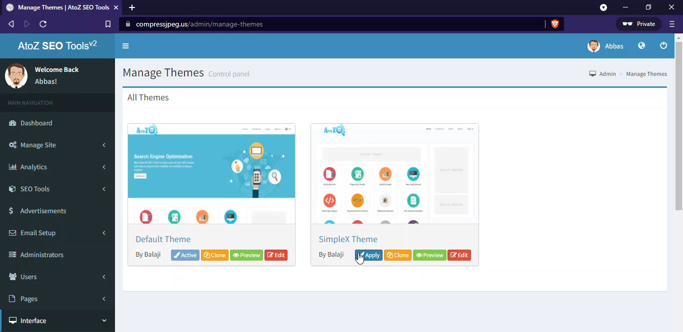 Manage Themes