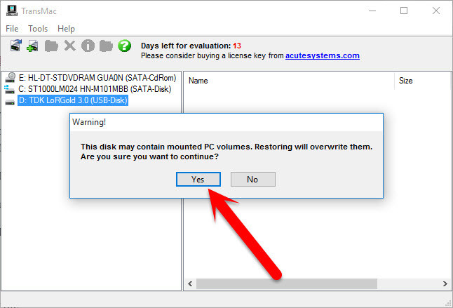 Warning Pop Up Message