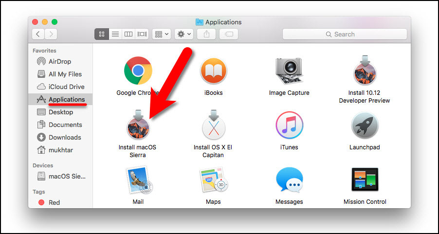 Macos Sierra Downloaded In Application Folder