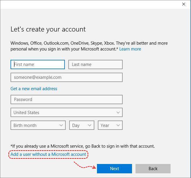 Add A User Without A Microsoft Account