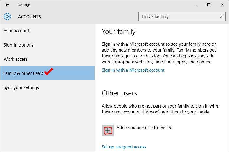 Family And Other Users
