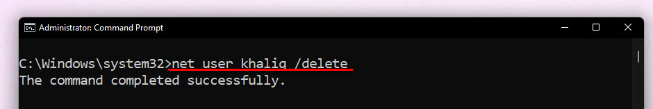 Delete The User Account
