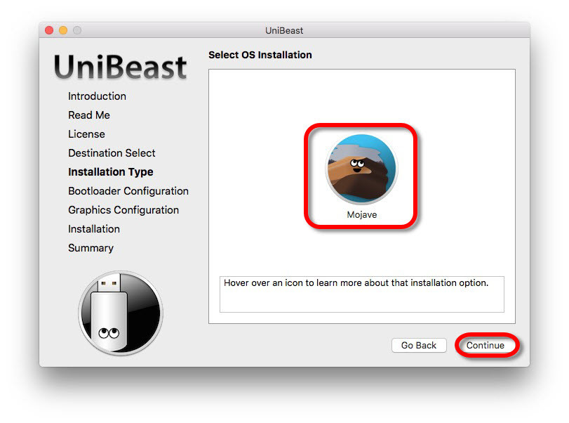 Select Macos Mojave