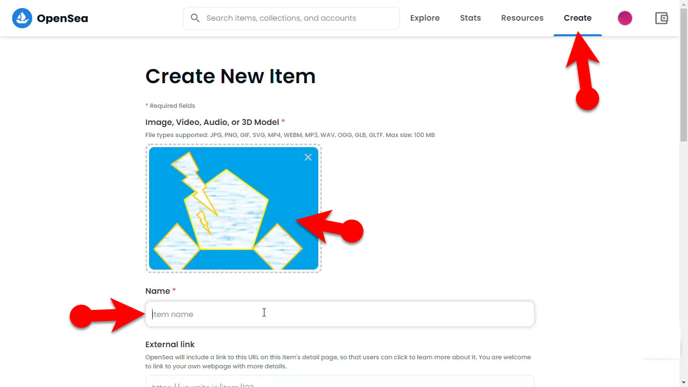 Create A New Item