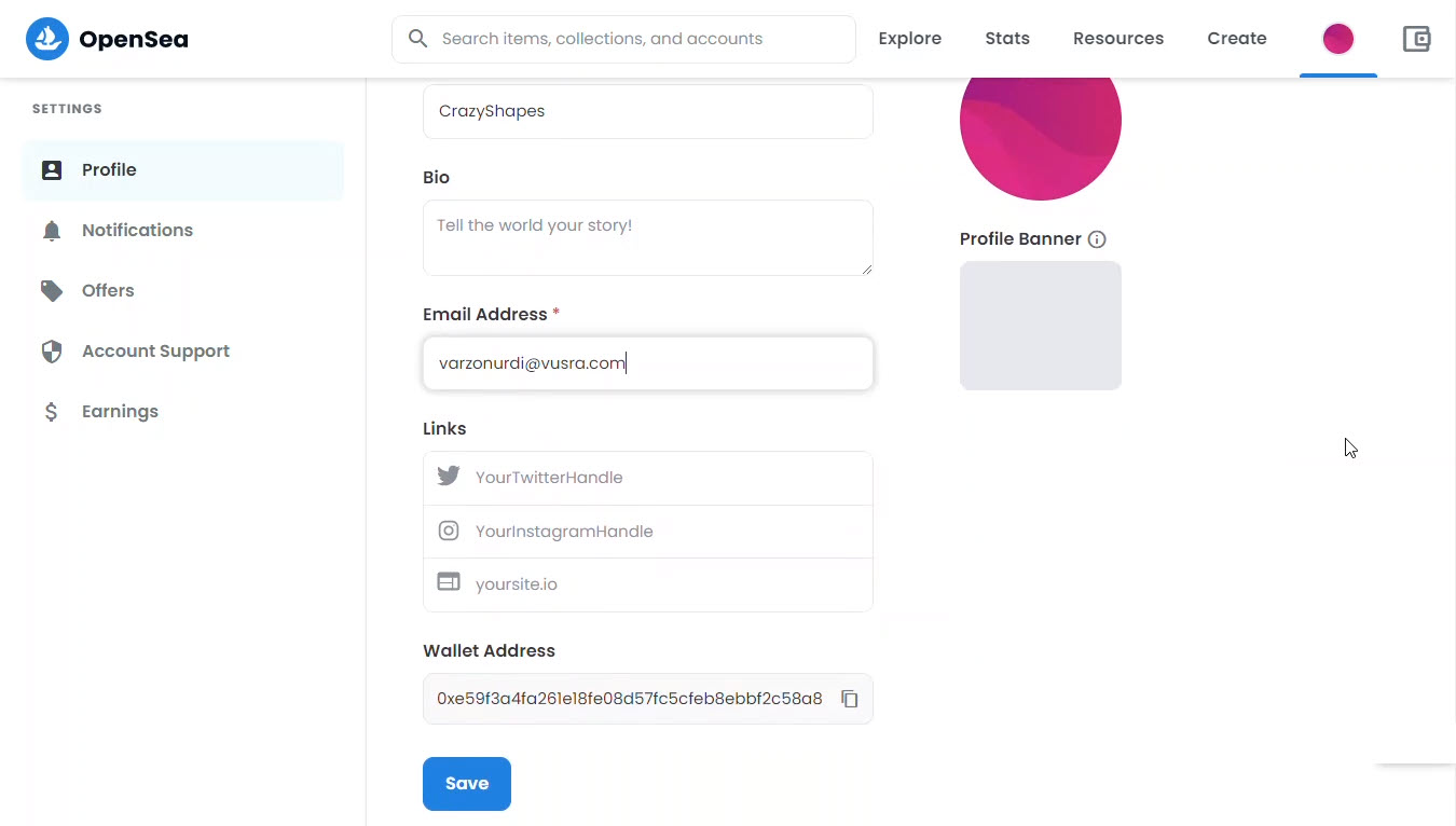 Profile Settings