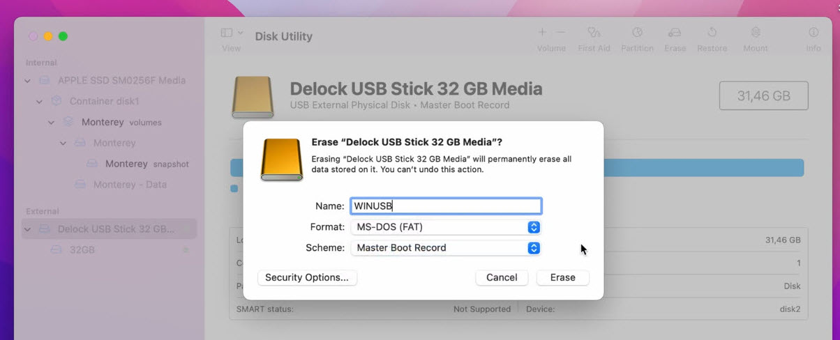 Partition The Usb For Windows 11