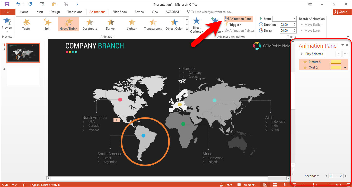 Animation Pane