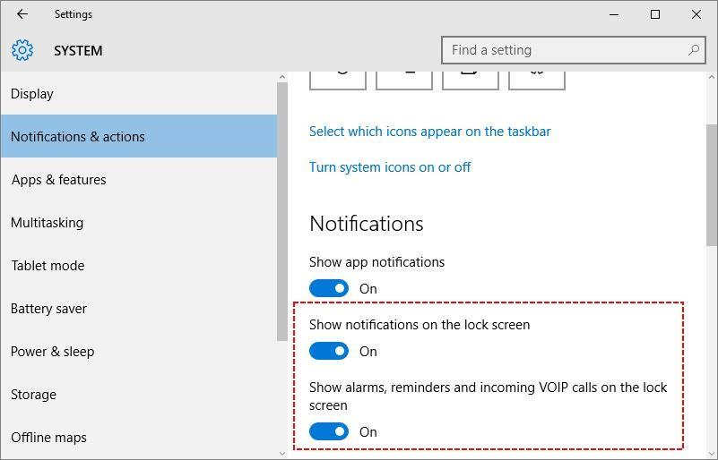 Notifications Actions