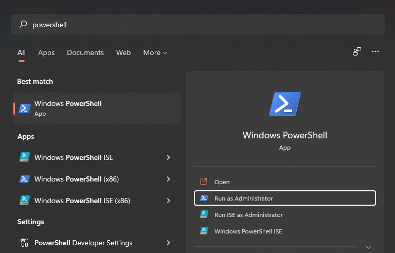 Run Powershell As Administraor