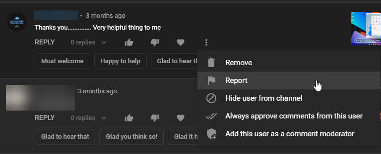 1 Report A Spam Comment