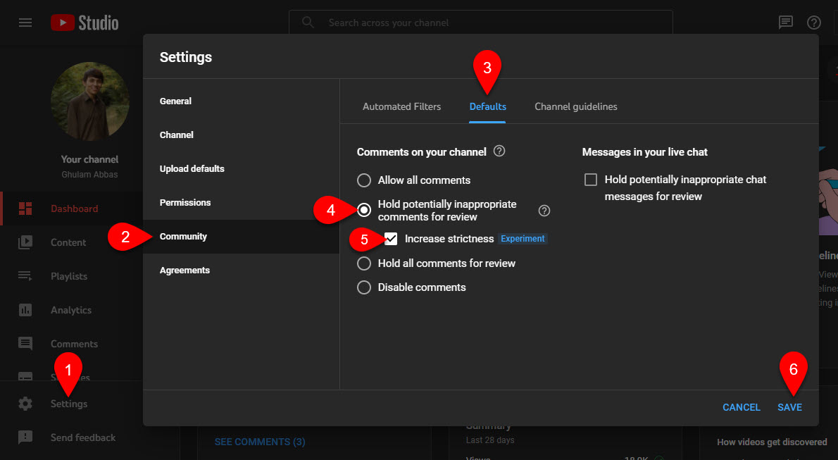 Hold Potentially Inappropriate Comments For Review