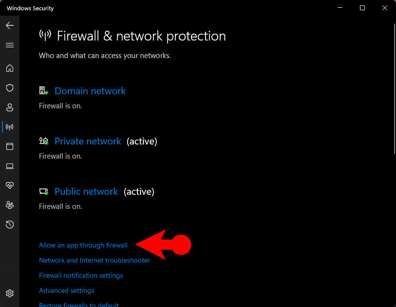 Allow An App Through Firewall