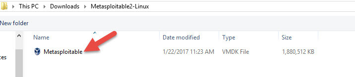 Select Metasploitable