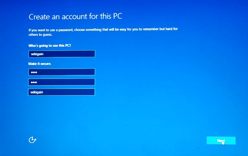 Create An Account For This Pc 2