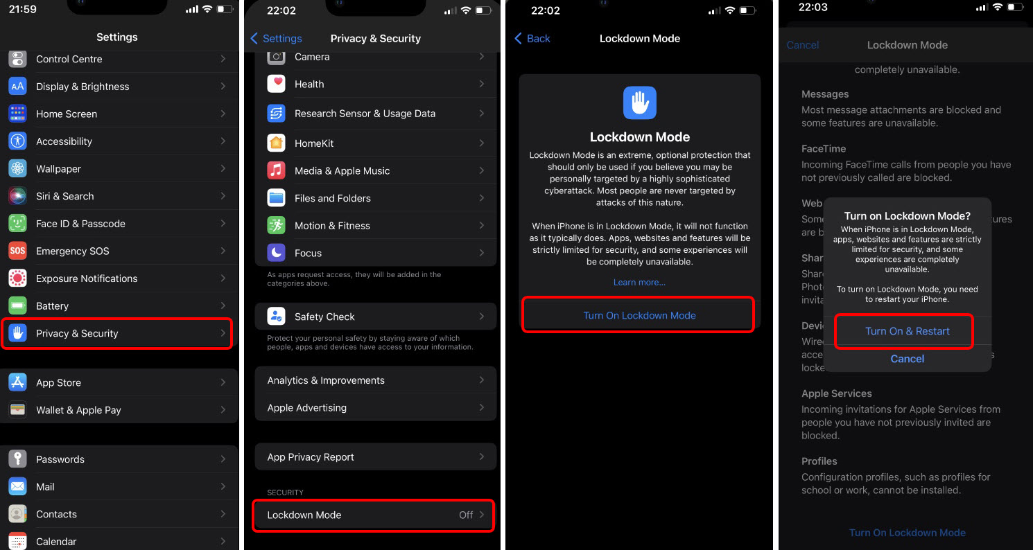 Enable Lockdown Mode On Iphone And Ipad