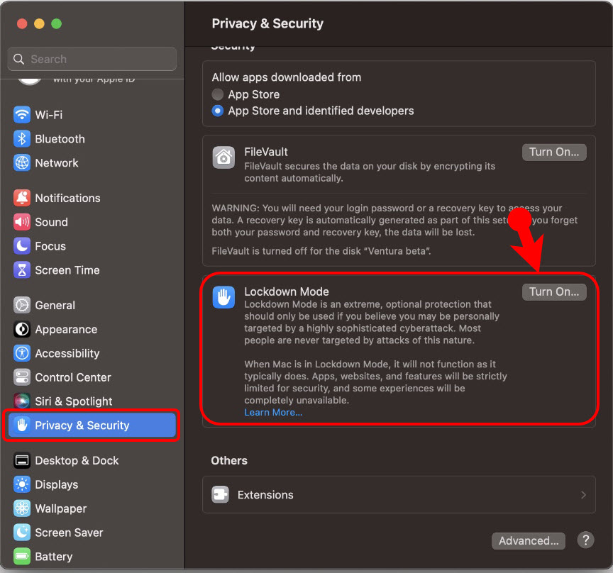 Enable Lockdown Mode On Macos Ventura
