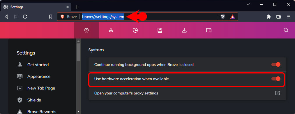 Configure Hardware Acceleration Setting In Brave