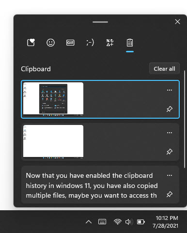 View Clipboard History In Windows 11