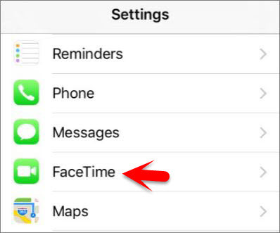 Settings Facetime 2