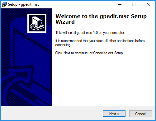 Welcome Screen Of Gpedit Msc