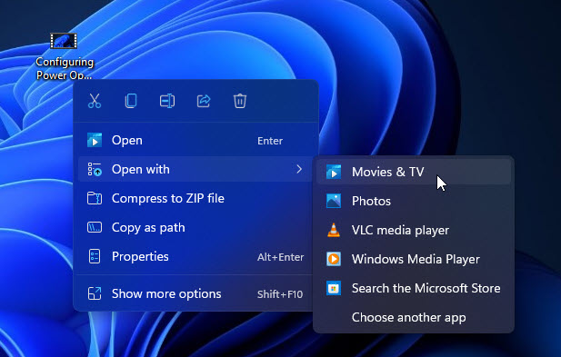 Open A Video With Movies And Tv App