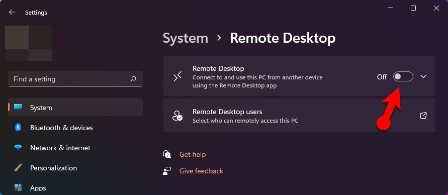 1 Enable Remote Desktop